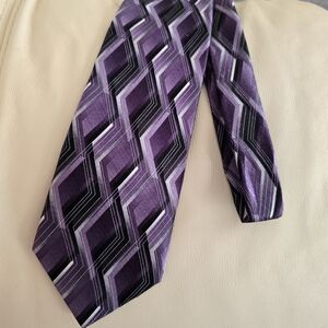 Covington Purple Geometric Silk Necktie Tie